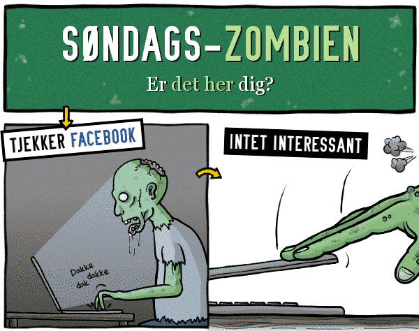 Søndagszombien: Er det her dig? Tjekker facebook.