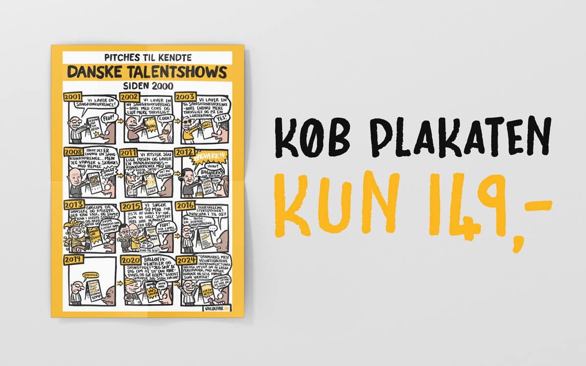 Plakater & prints – Pitches til kendte danske talentshows siden 2000