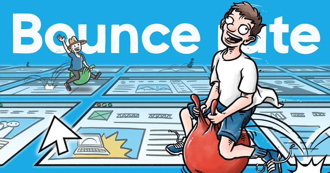 Blogillustrationer for Webamp.dk: Om bounce rate