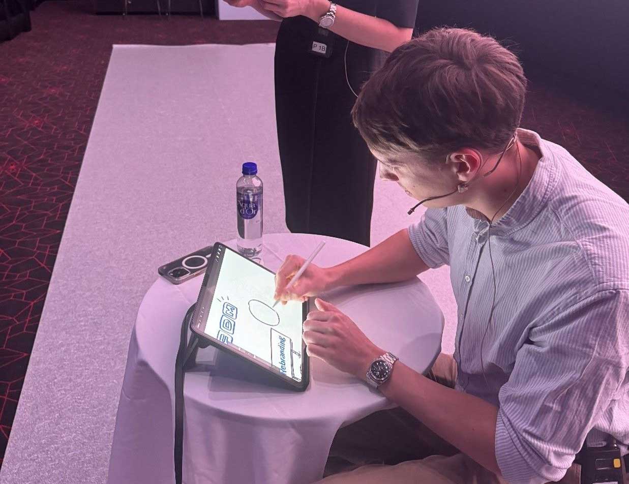 Digital livetegning på projektor